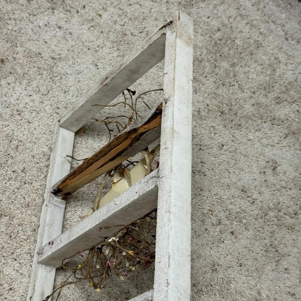 Primitive Rustic White Wood Window Frame Wall Decor Barn Star Pip Berry 16x12 - Picture 4 of 8